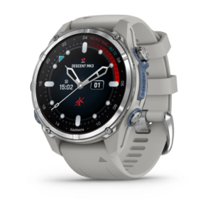 Garmin Descent Mk3 - 43 Mm Stainless Steel With Fog Grey Silicone Band