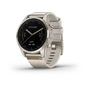 Garmin Epix Pro (Gen 2) Sapphire Edition- 42Mm -Soft Gold With Cream Heathered Nylon Band , (Plus A Light Sand Silicone Watch Band)