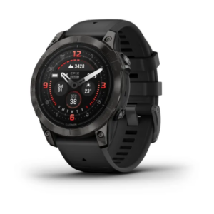 Garmin Epix Pro (Gen 2) Sapphire Edition- 47Mm -Carbon Gray Dlc Titanium With Black Leather Band (Plus A Black Silicone Watch Band)