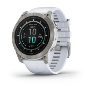 Garmin Epix Pro (Gen 2) Sapphire Edition- 51Mm - Titanium With Whitestone Silicone Band