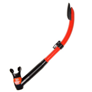 Bare Snorkel Semi Dry Top In Black Silicone Red