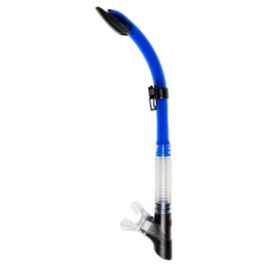 Bare Snorkel Semi Dry Top In Black Silicone Blue